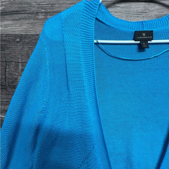 Worthington Blue Knit Cardigan Sweater - Picture 4 of 10